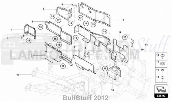 2016 Lamborghini AVENTADOR LP700-4 COUPE ENGLAND HEAT SHIELD (825.03.00)